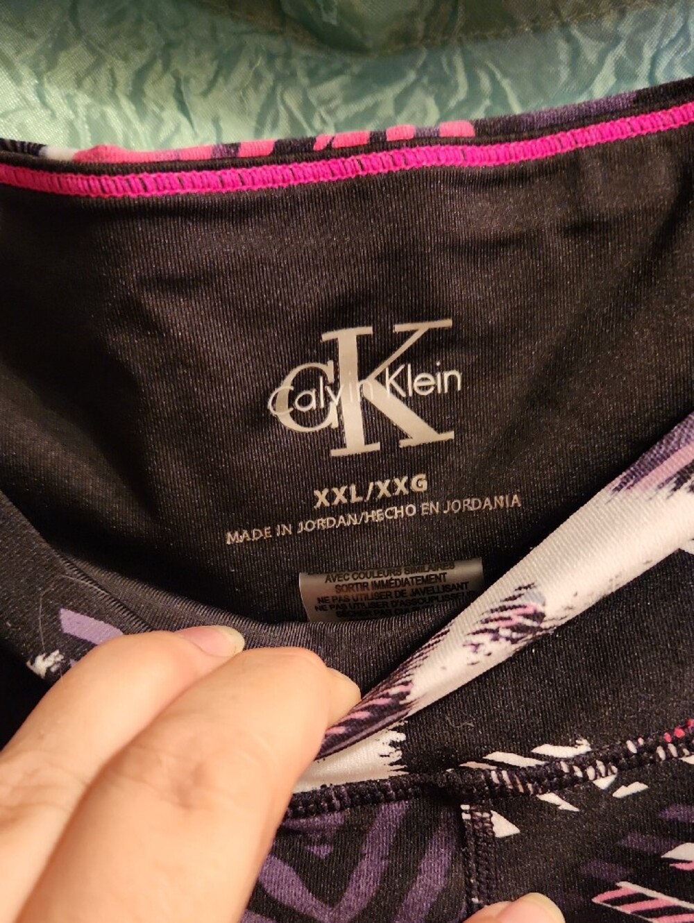 Calvin Klein Black, White & Pink Geometric Bike Shorts - Picture 2 of 2